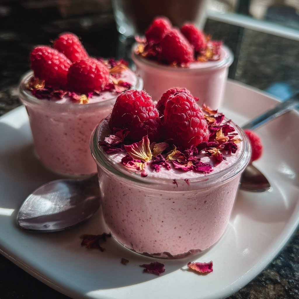 Raspberry Rose Mousse Cups