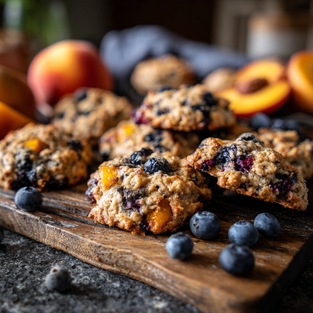 Peach and Blueberry Crisp Cookies