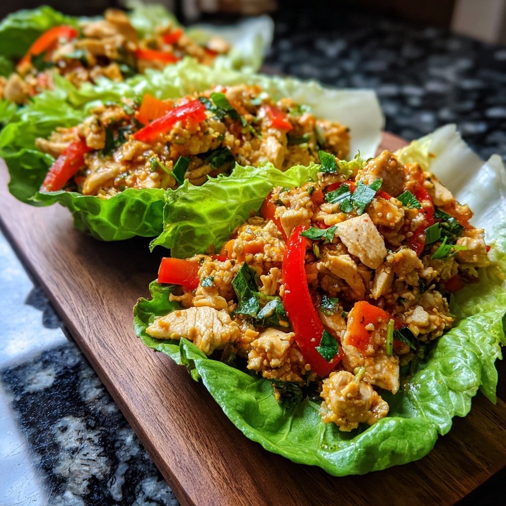 Chicken Veggie Lettuce Wraps