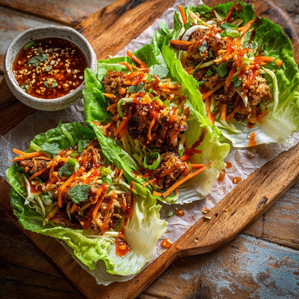 Herbed Chicken Lettuce Wraps