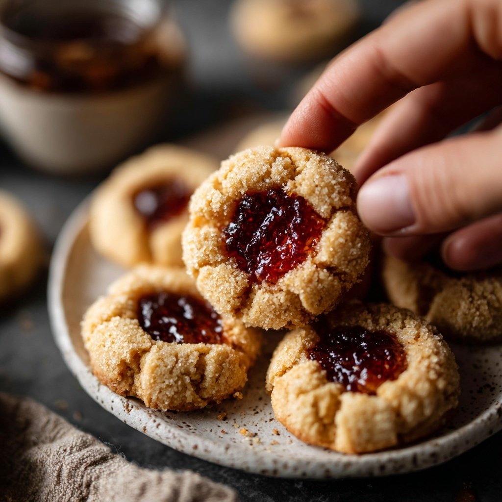 Eggnog Thumbprint Cookies Jam Filled