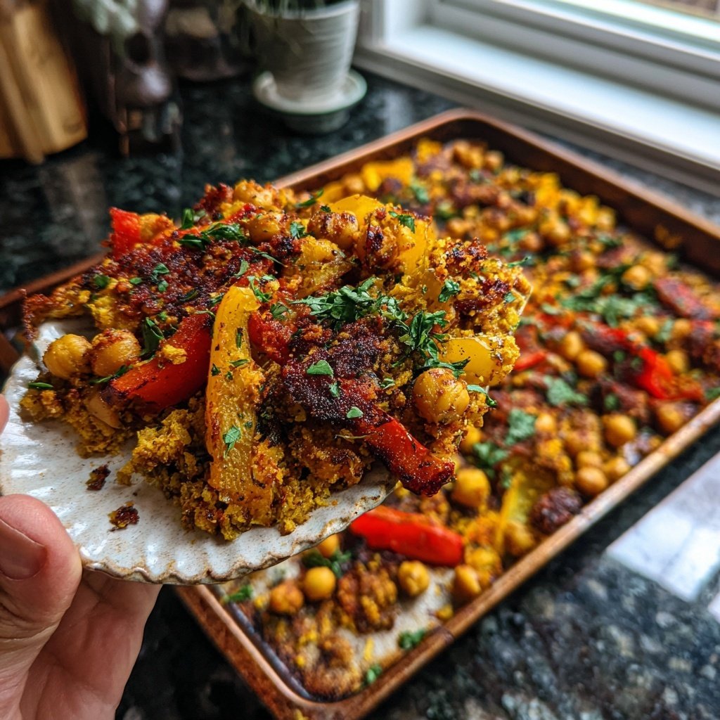 Harissa Chickpea Sheet Pan
