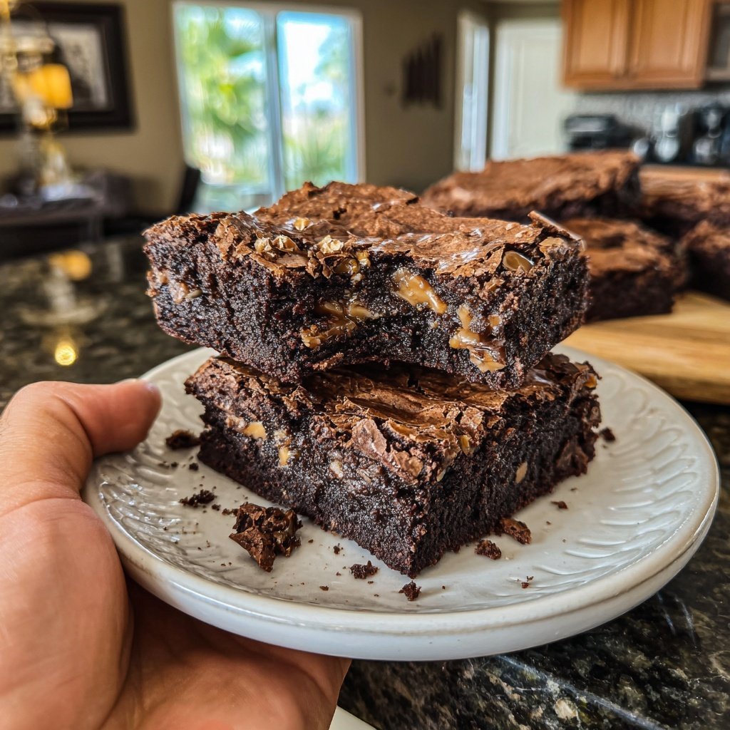 Sourdough Discard Brownies with Toffee Bits
