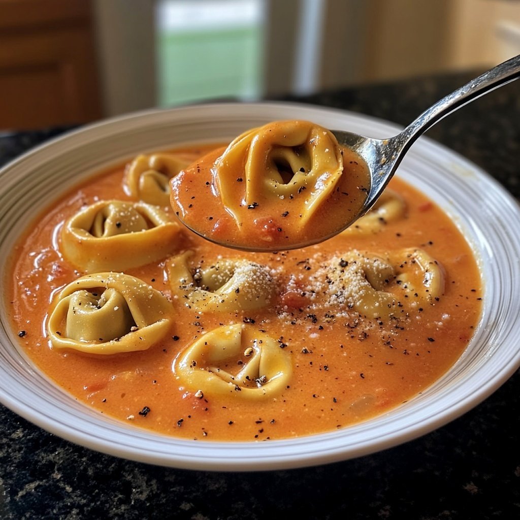 Parmesan Creamy Tomato Tortellini Soup