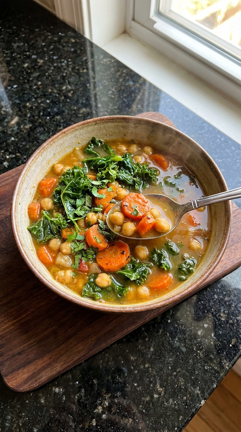 Roasted Vegetable and Chickpea Soup