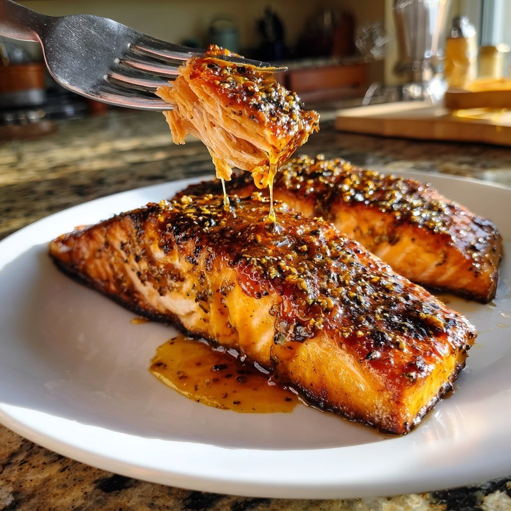 Maple Mustard Glazed Salmon Fillets