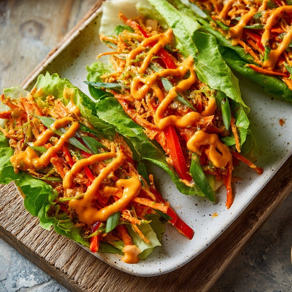 Sriracha Veggie Lettuce Wraps