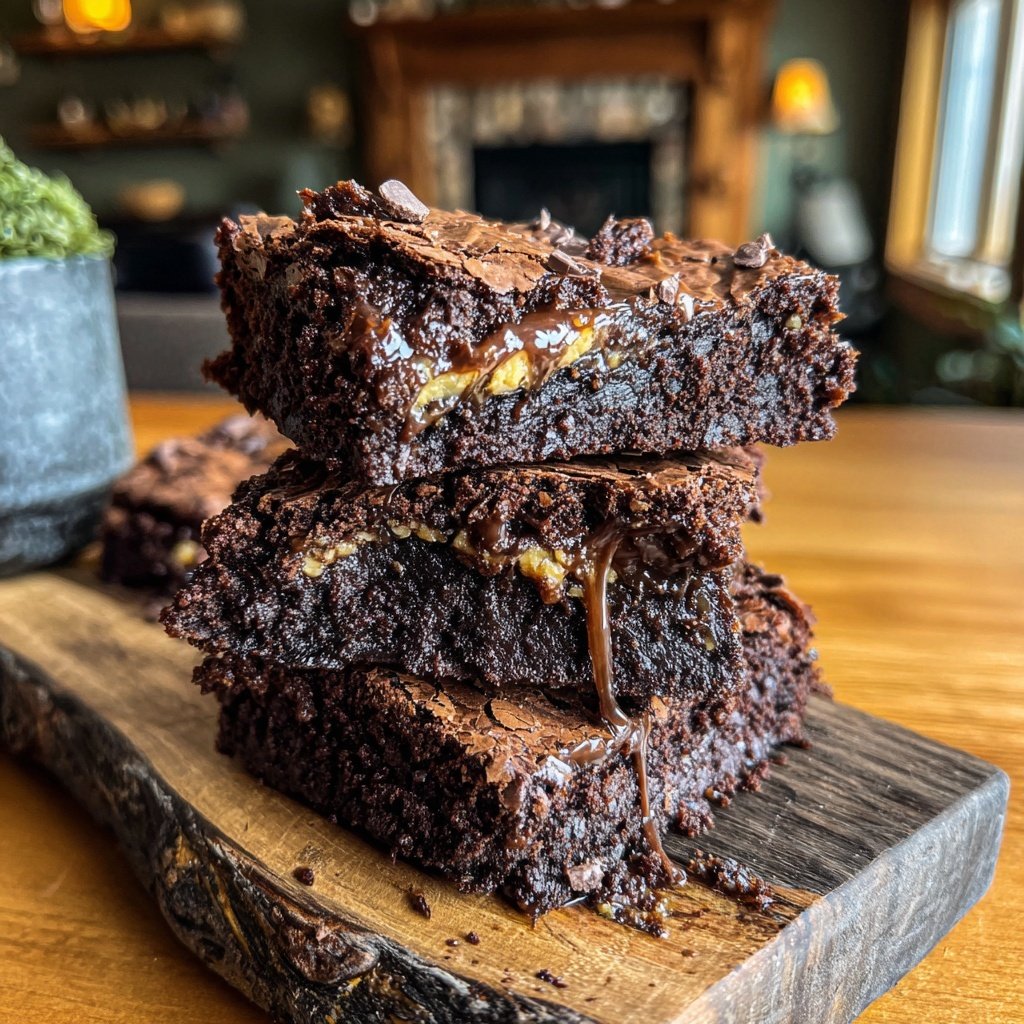 Sourdough Discard Brownies with Hazelnut Spread