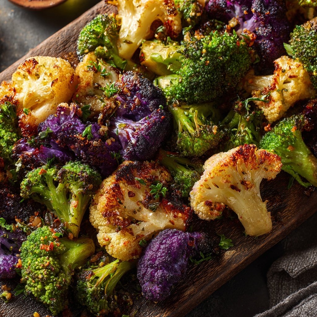 Purple Cauliflower Orange Broccoli Roast