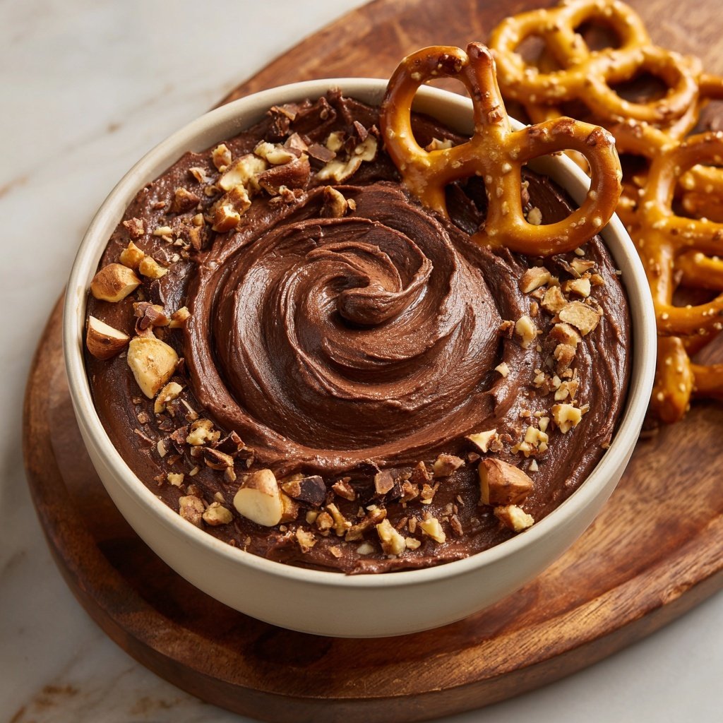 Chocolate Hazelnut Dip with Pretzels