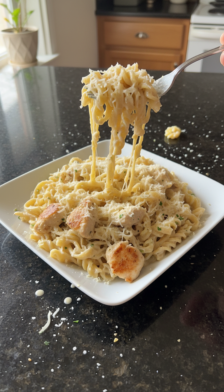 Speedy Chicken Alfredo Pasta