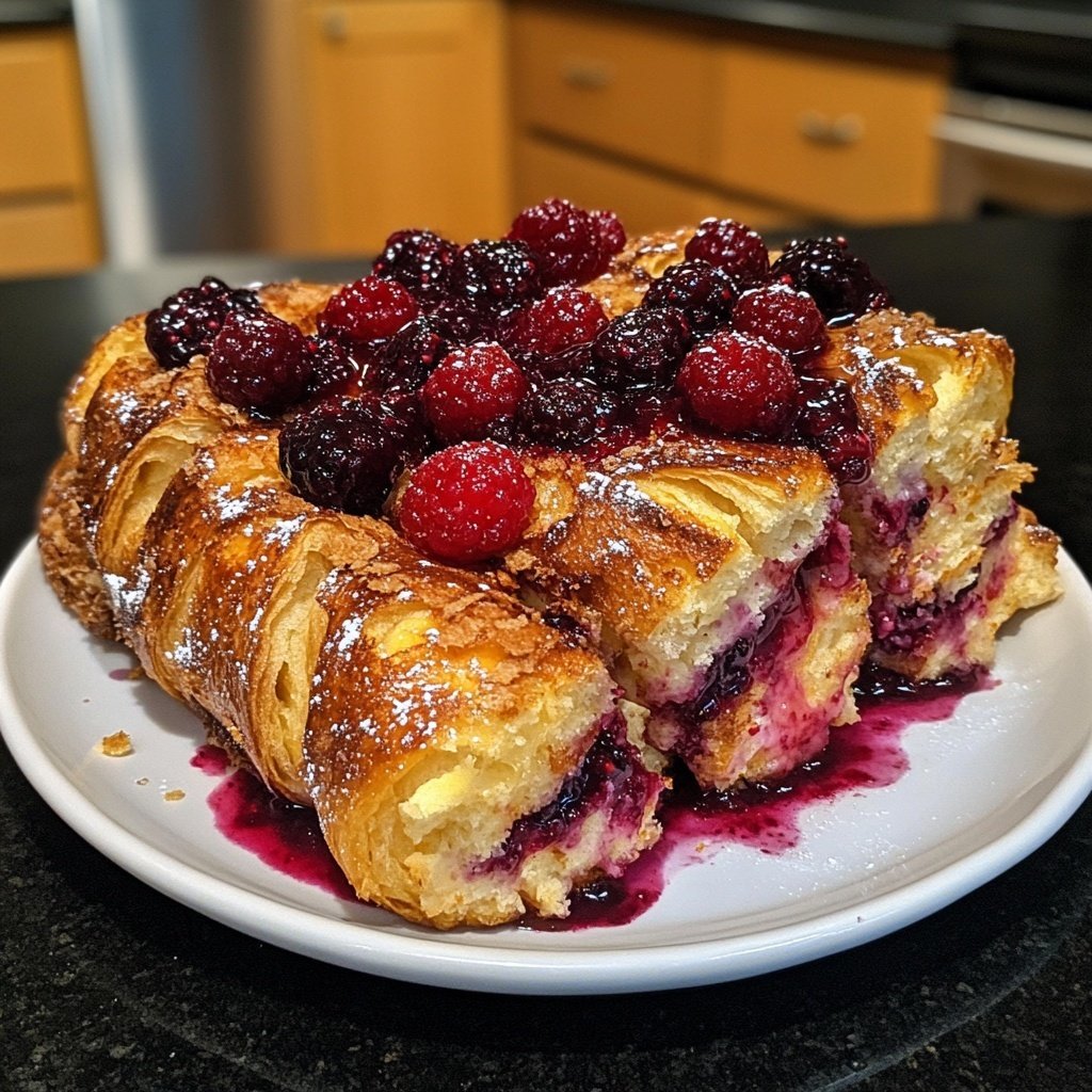 Festive Berry Croissant French Toast Bake​