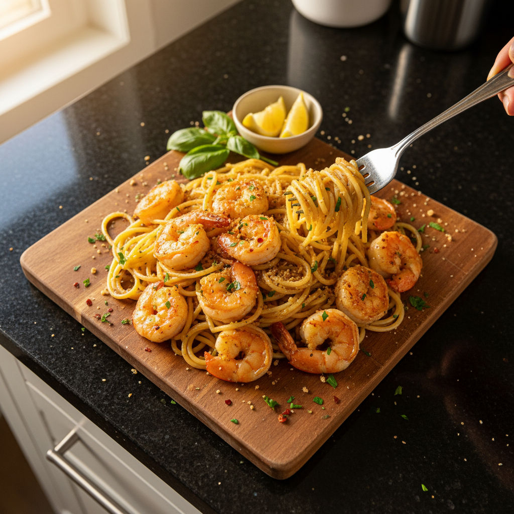 Romantic Shrimp Scampi Dinner