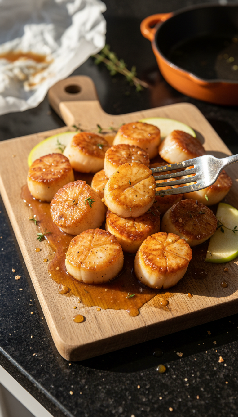 Apple Cider Seared Scallops