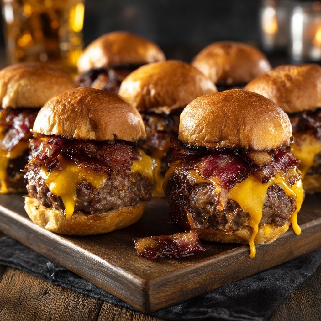 Bourbon Bacon Cheeseburger Sliders