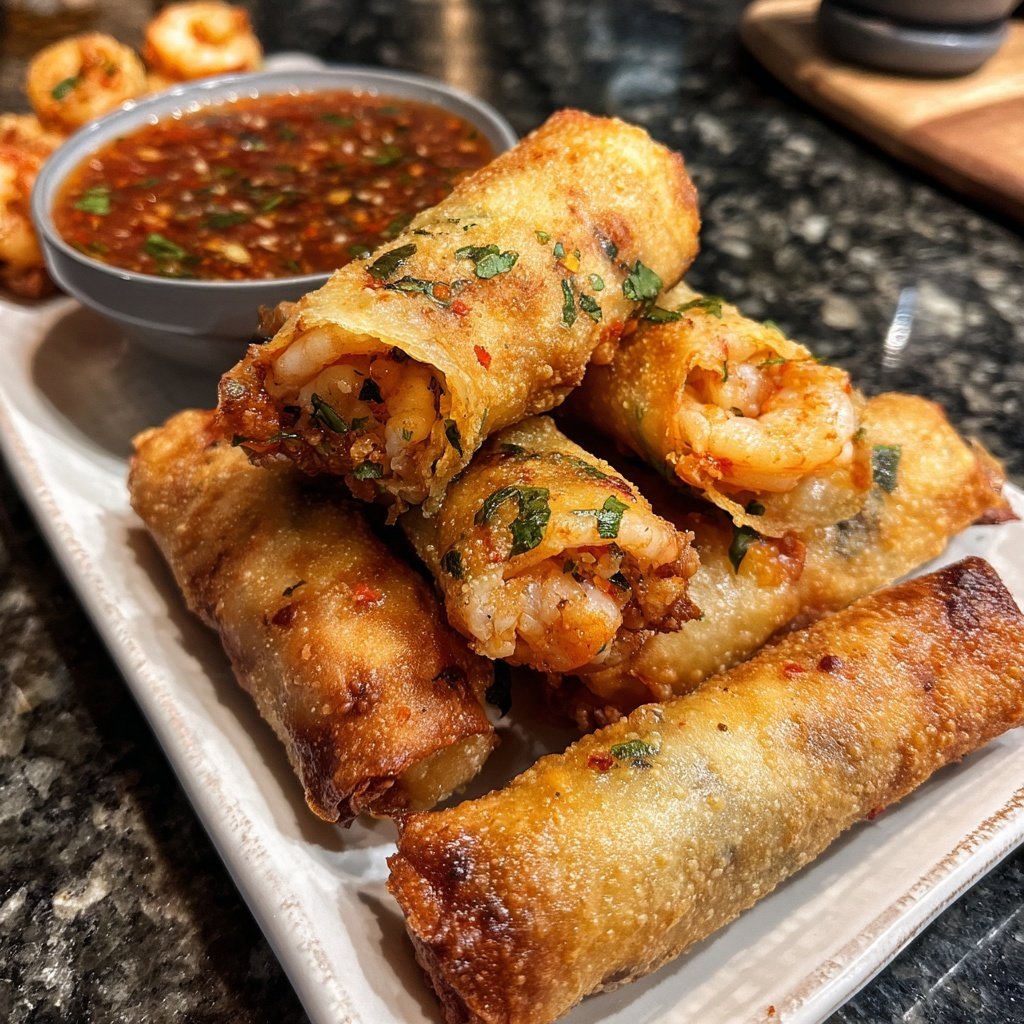 Jerk Shrimp Spring Rolls