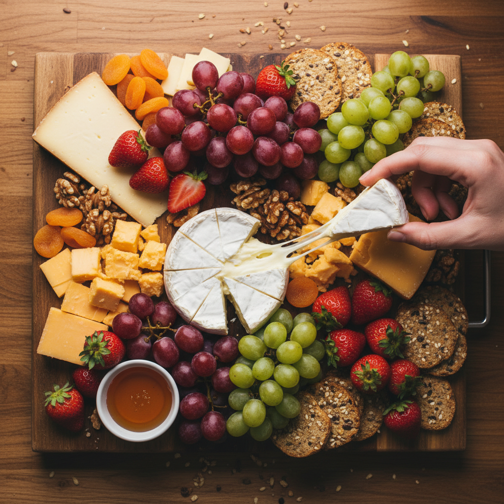 Colorful Fruit and Cheese Board
