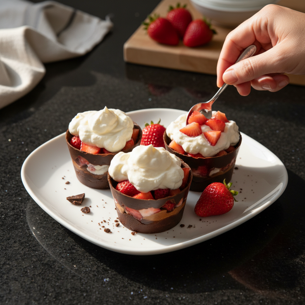 Decadent Mocha Strawberry Cups