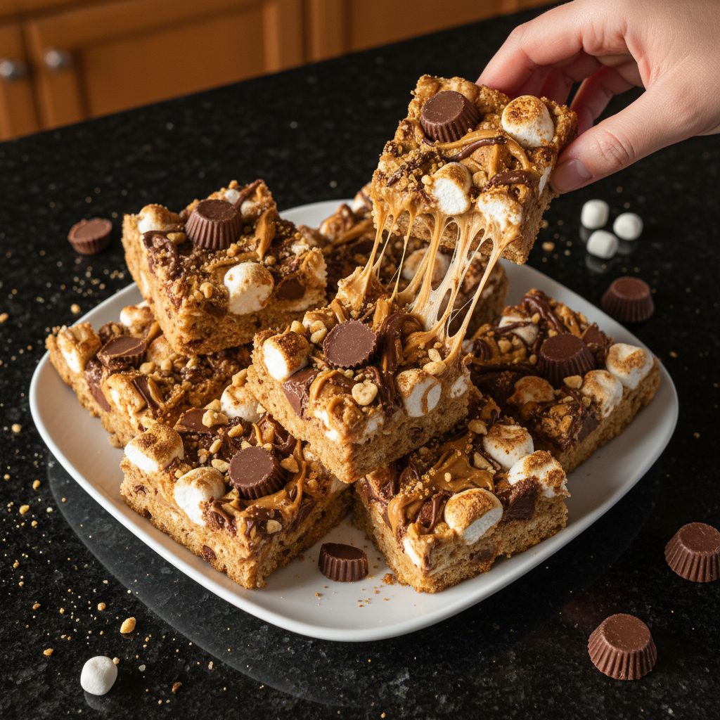 Peanut Butter Reese's Marshmallow Treats