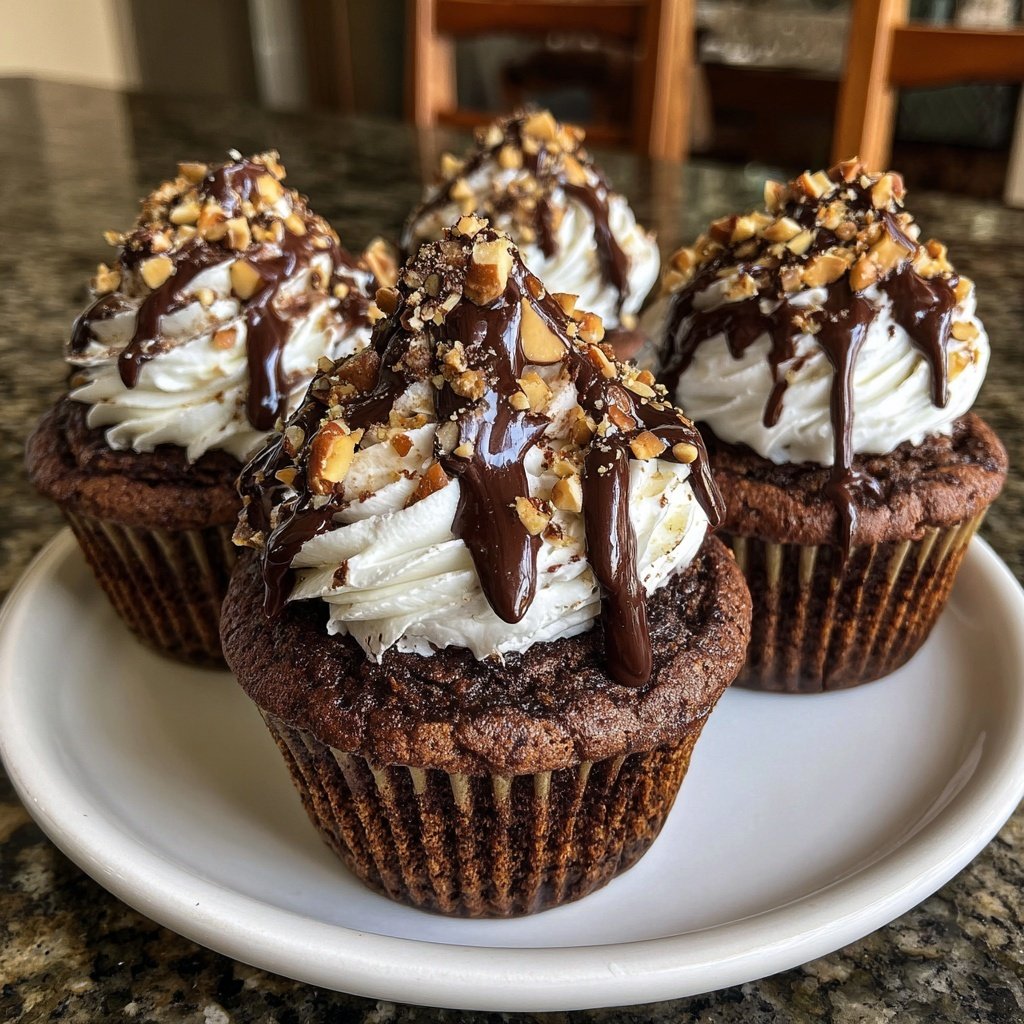 Cocoa Hazelnut Cream Cupcakes