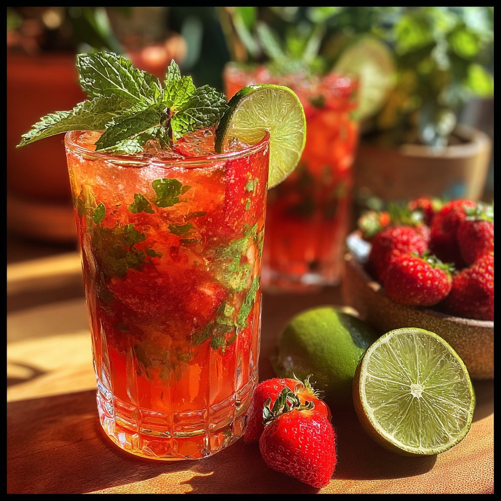 Sweet Strawberry Basil Mojito
