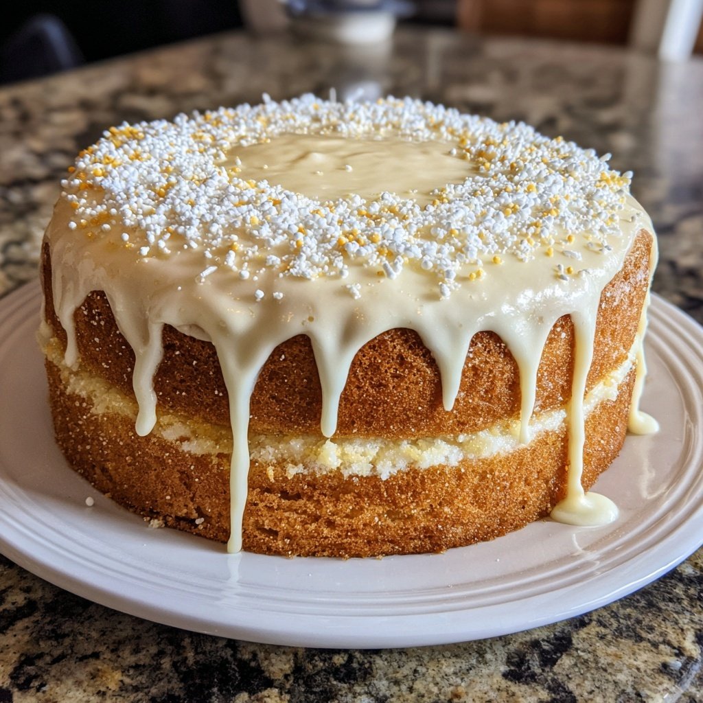 White Chocolate Vanilla Drip Cake