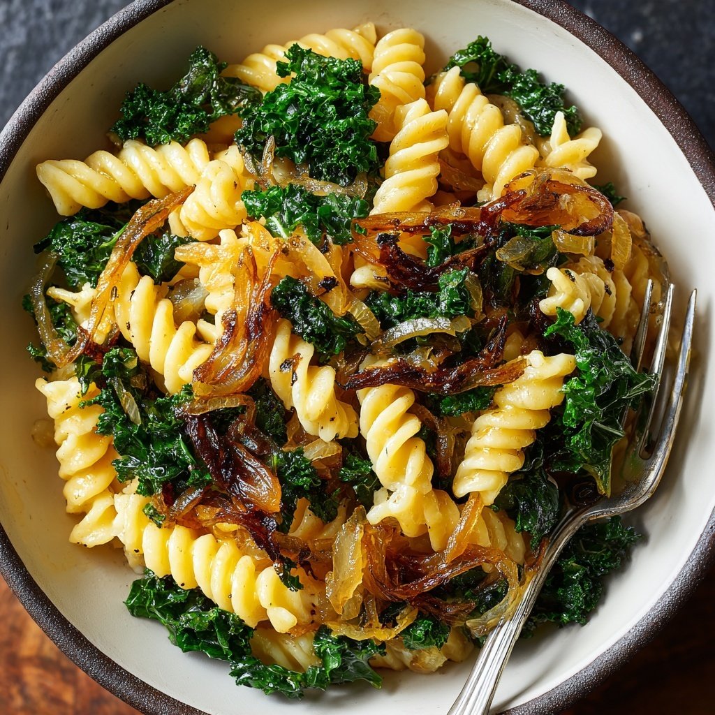 Caramelized Onion Kale Pasta