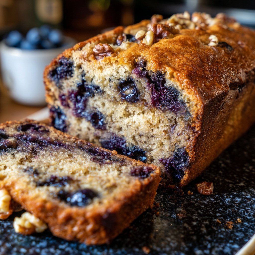 Banana Blueberry Bread with Nuts
