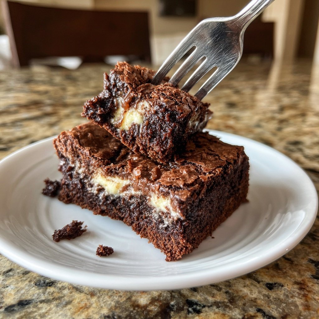 Sourdough Discard Brownies with Cream Cheese
